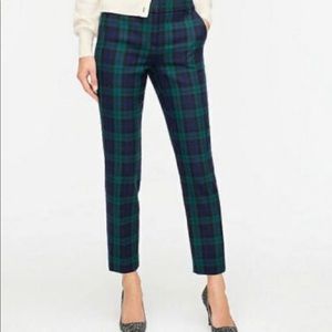 JCREW Wool Blue and Green Tartan cropped Pants Size 12
